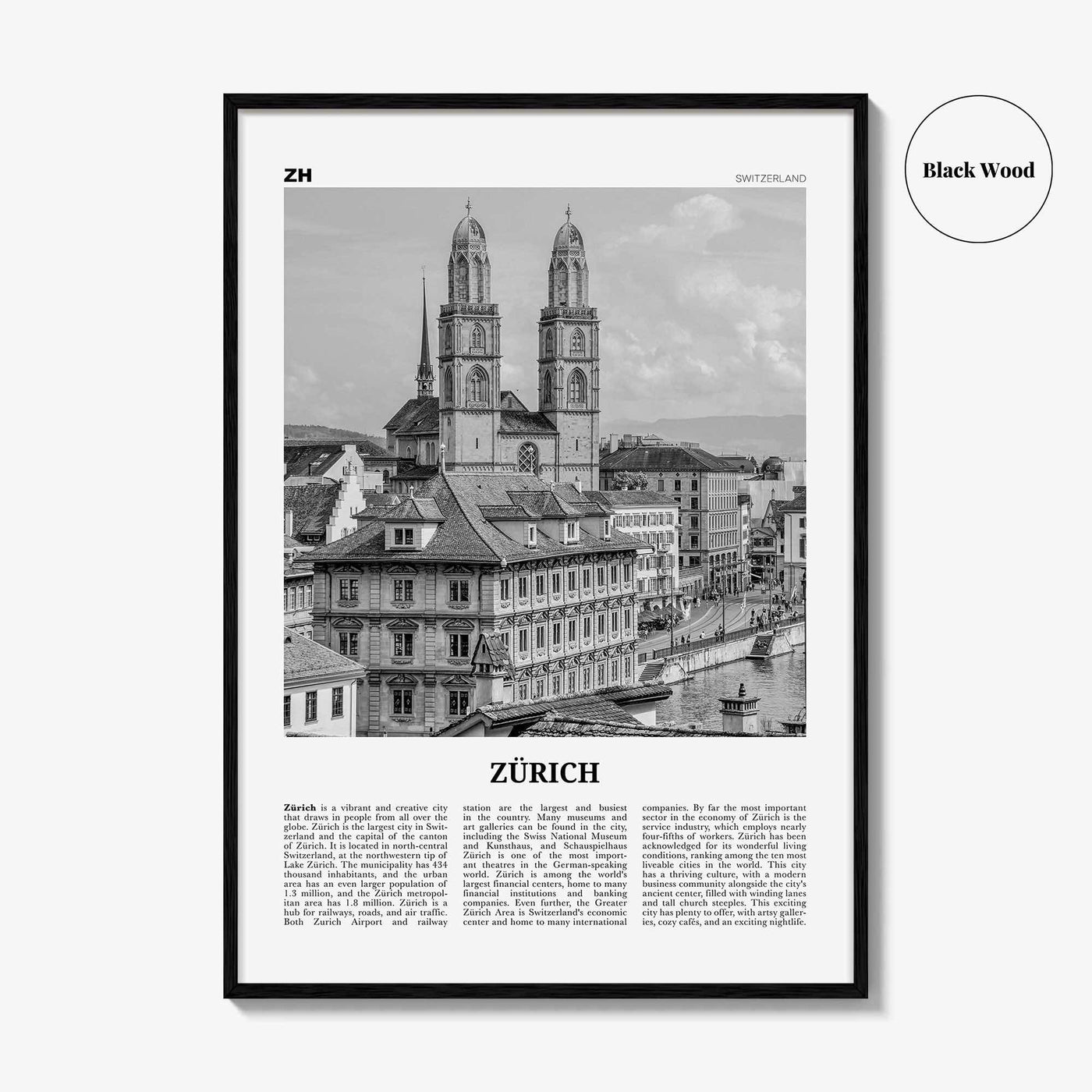 Zurich Print Black and White, Zürich Wall Art, Zürich Poster, Zürich Photo, Zürich Wall Decor, Switzerland, Zurich, Swiss, Europe