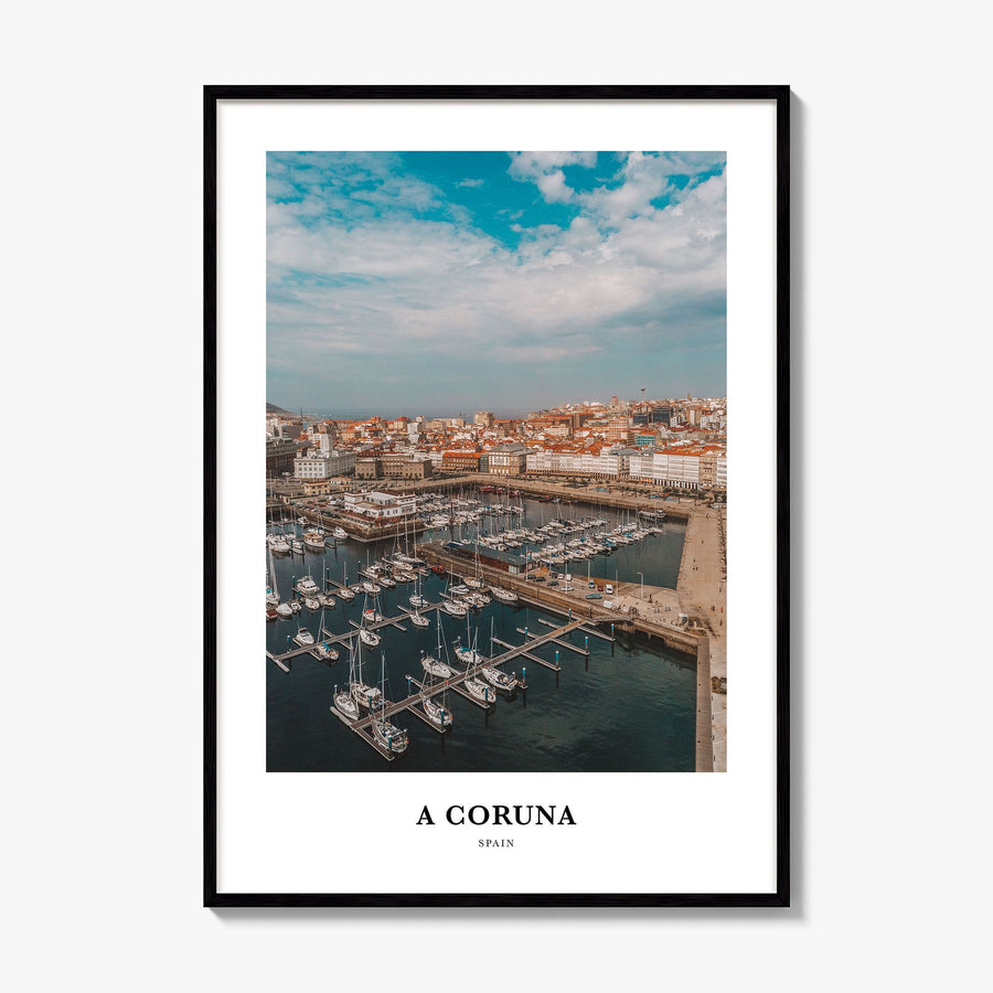 A Coruña Classic Poster, framed poster mockup