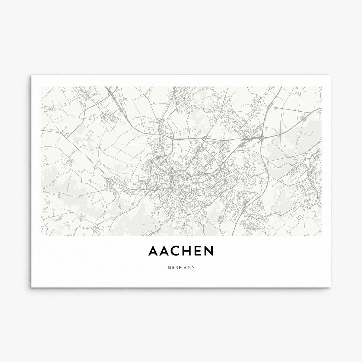 Aachen Map Poster, print only (unframed)