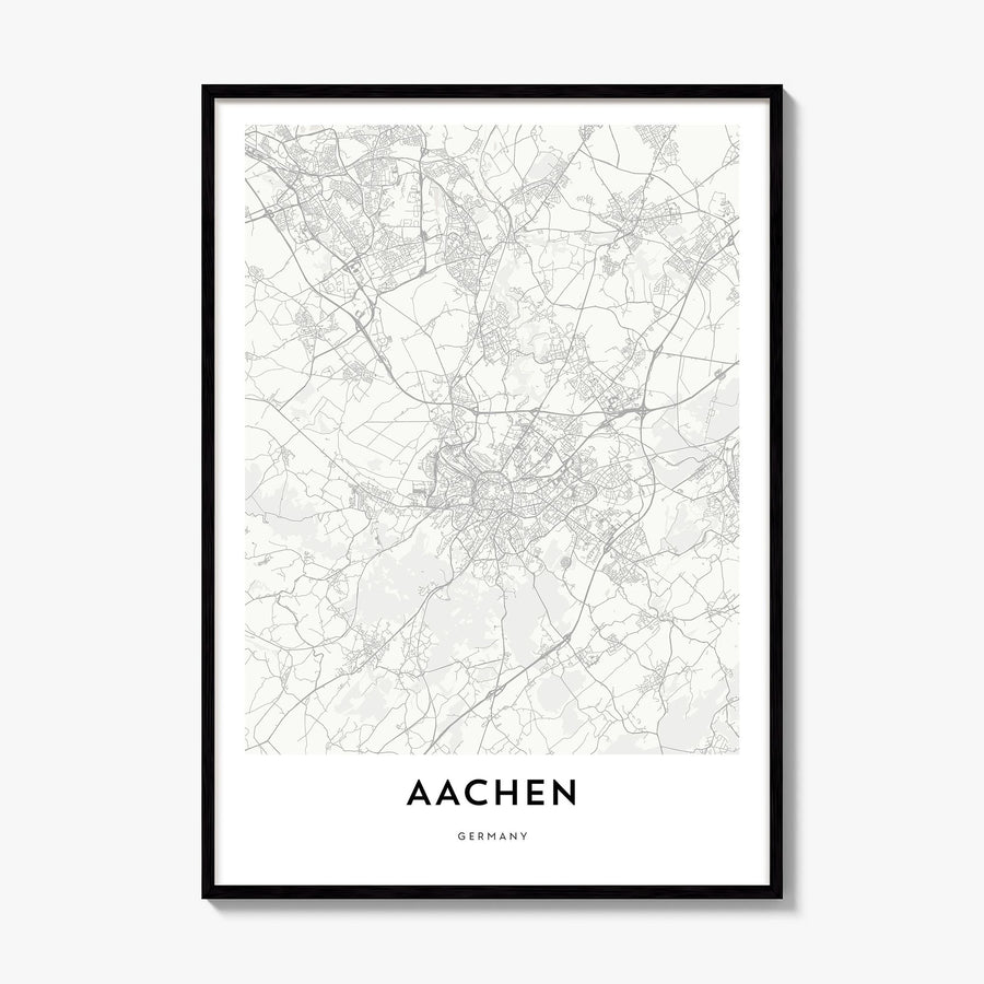Aachen Map Poster, framed poster mockup