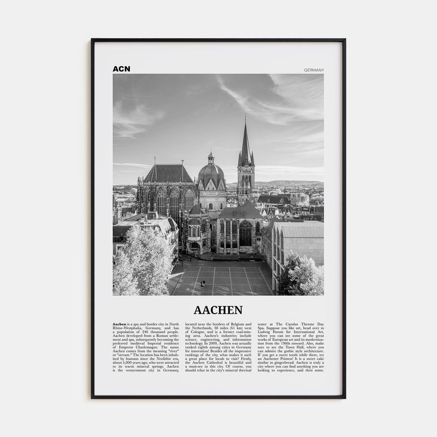 Aachen Poster None / 8x12 in Nbourhood Travel B&W Poster