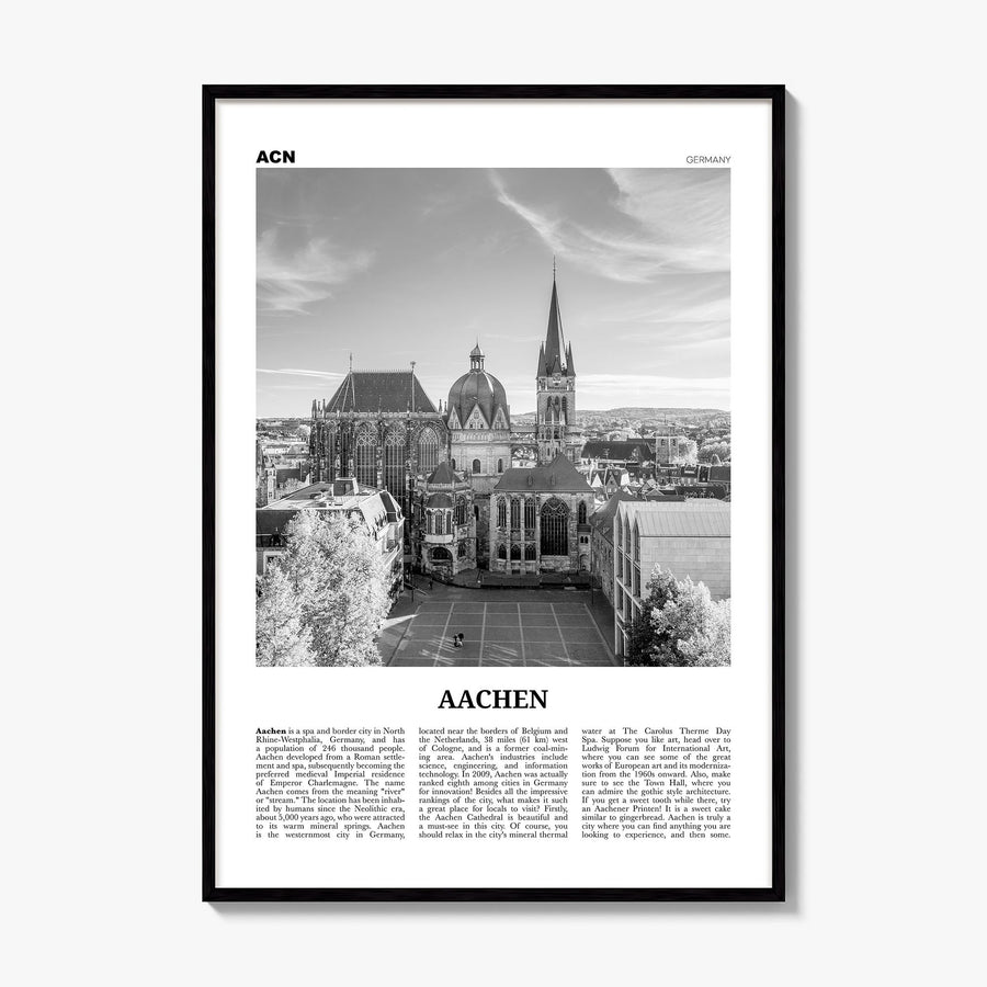 Aachen Newspaper Poster, framed poster mockup