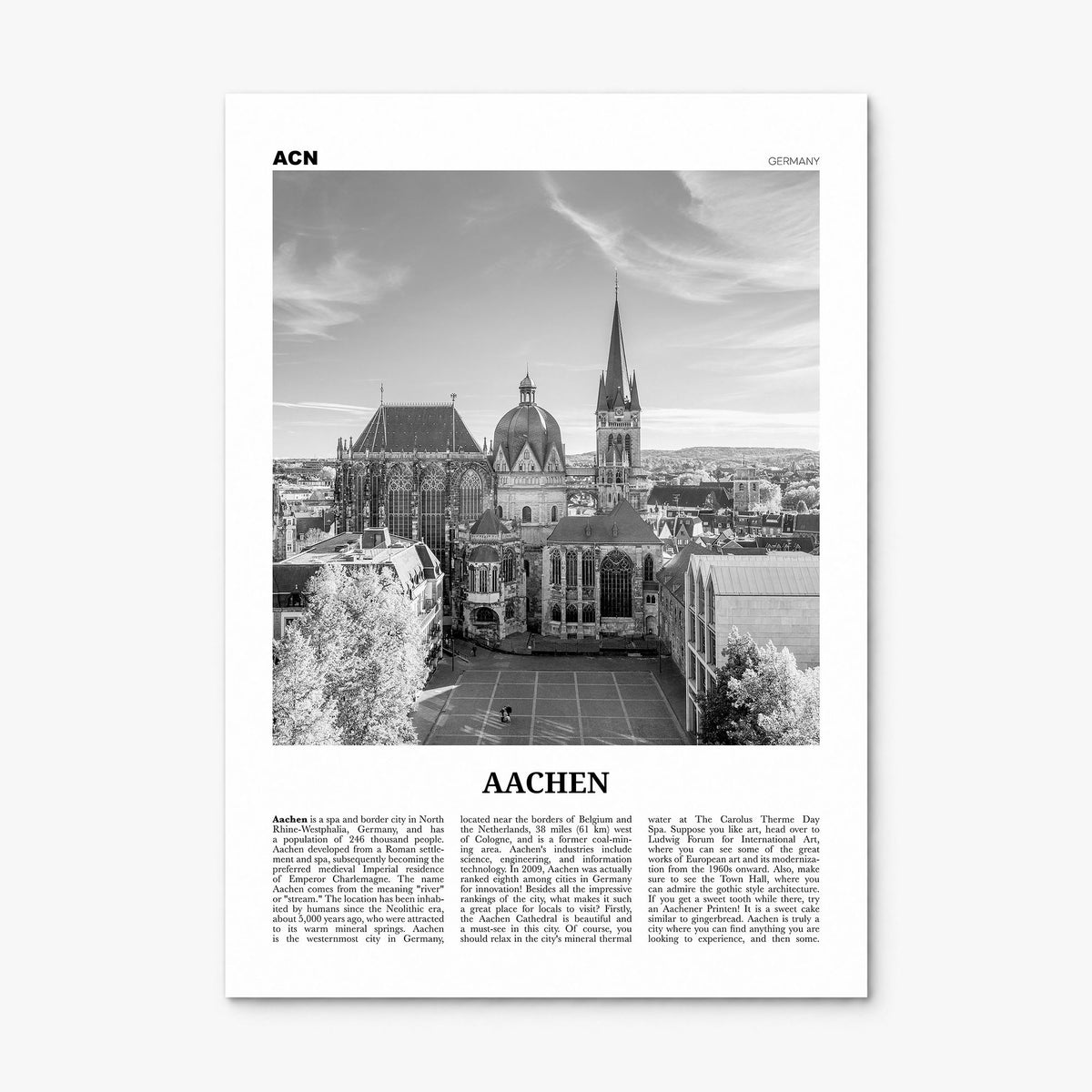 Aachen Newspaper Poster, print only (unframed)