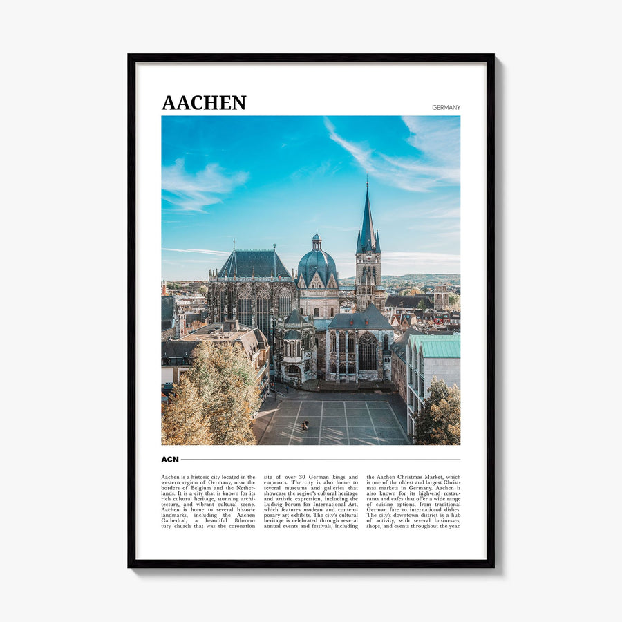 Aachen Travel Poster, framed poster mockup