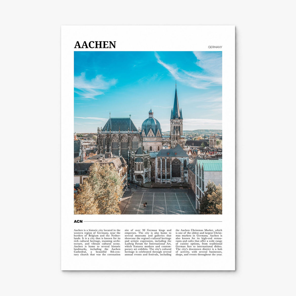 Aachen Travel Poster, print only (unframed)