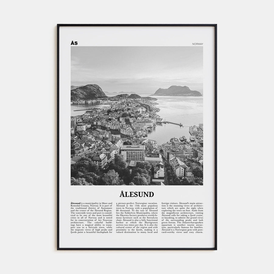 Aalesund Poster None / 8x12 in Nbourhood Travel B&W Poster