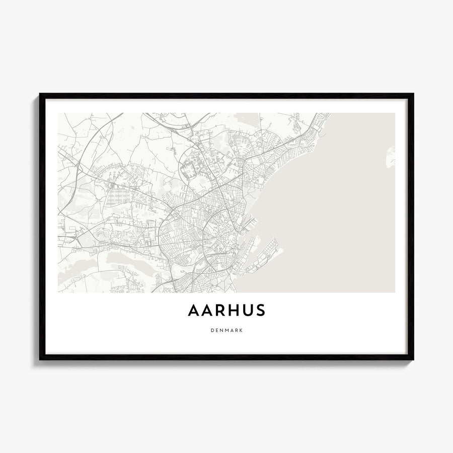Aarhus Map Poster, framed poster mockup