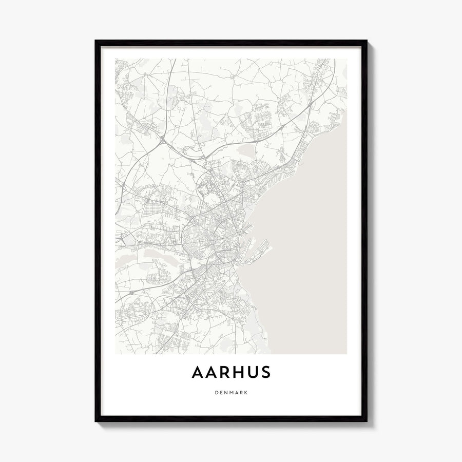 Aarhus Map Poster, framed poster mockup