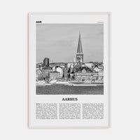 Aarhus No 1 Poster White Wood / 8x12 in Nbourhood Travel B&W Poster