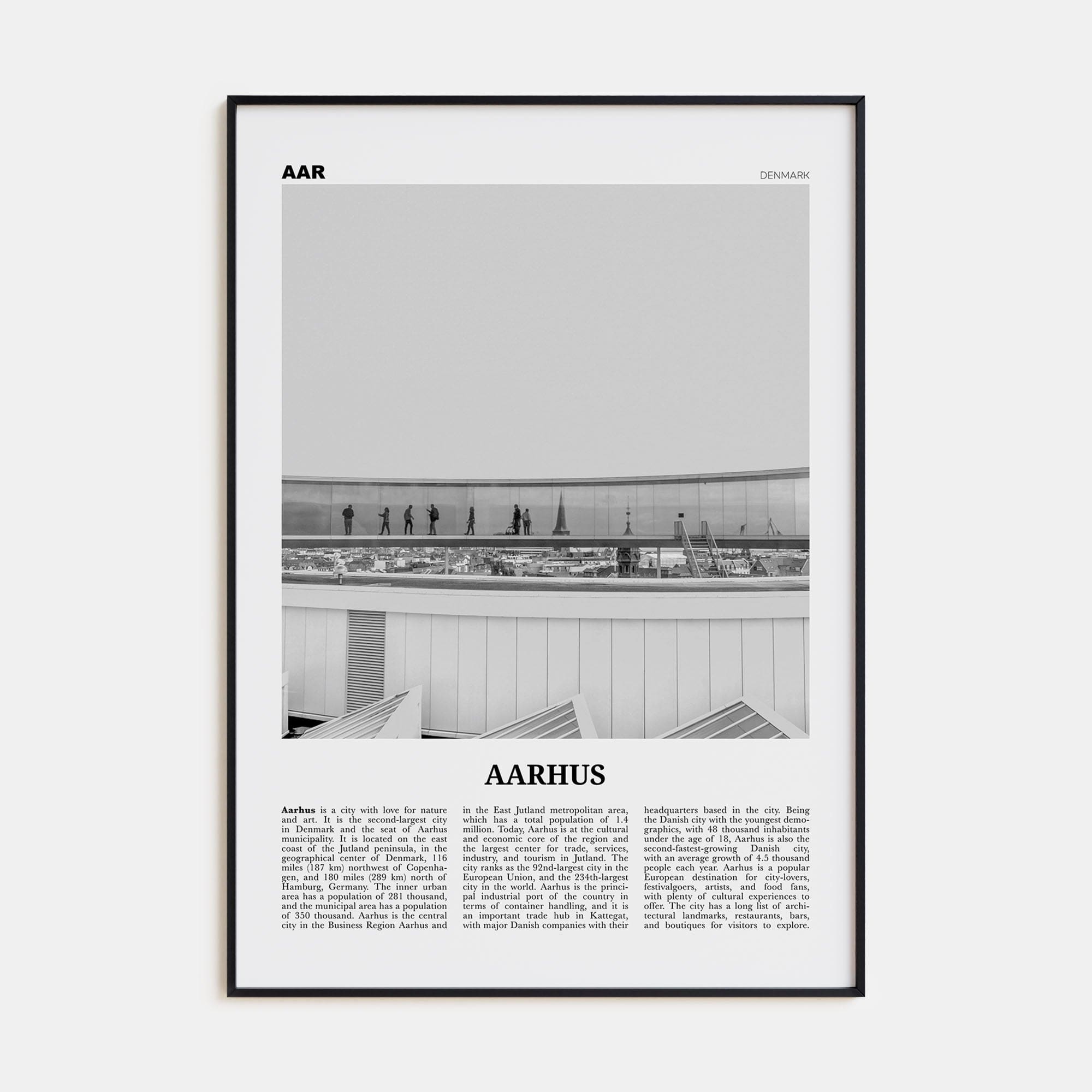 Aarhus No 2 Poster None / 8x12 in Nbourhood Travel B&W Poster