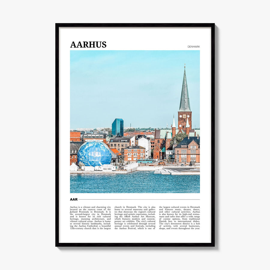 Aarhus Travel Poster, framed poster mockup