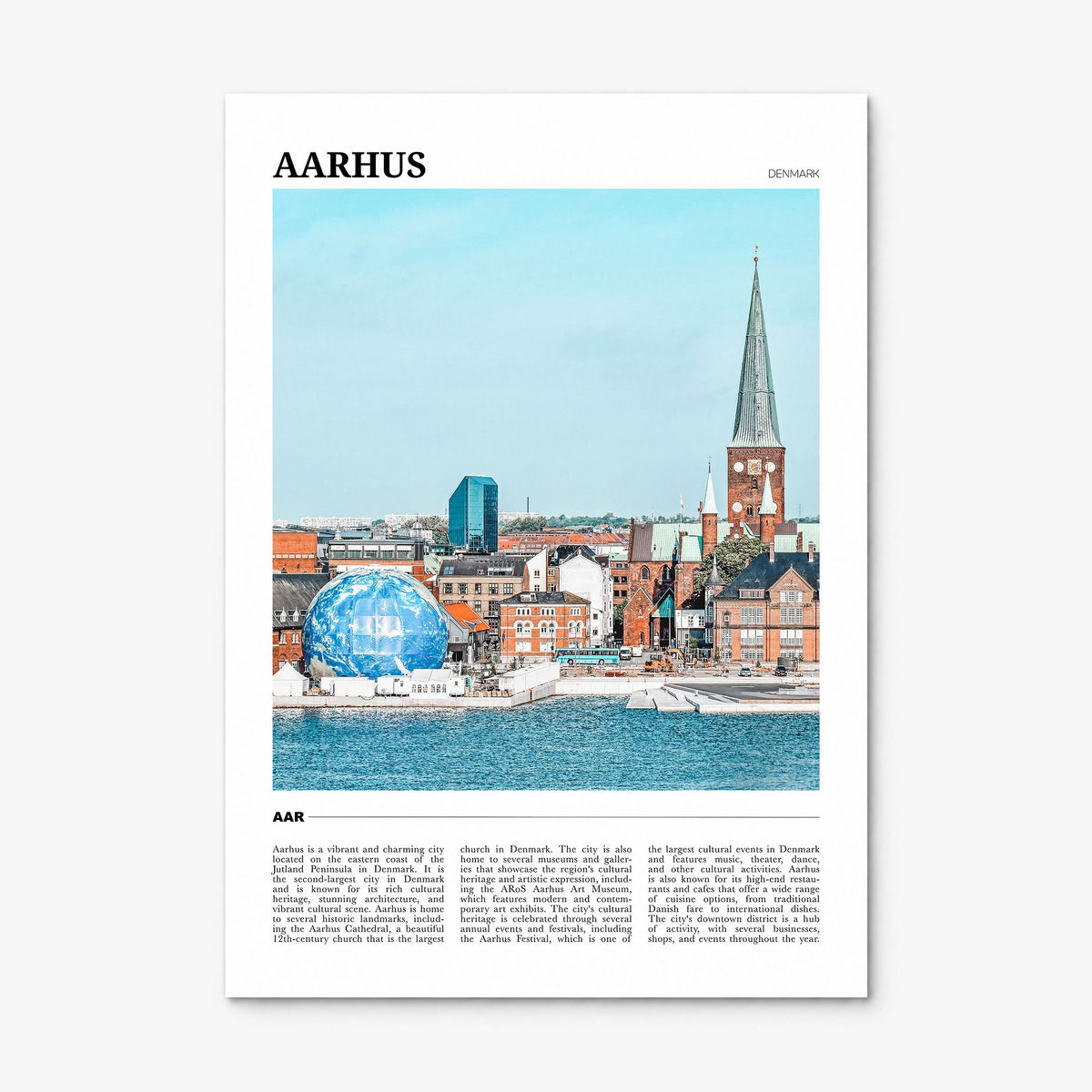 Aarhus Travel Poster, print only (unframed)