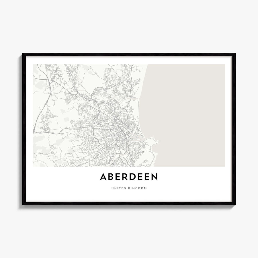 Aberdeen Map Poster, framed poster mockup
