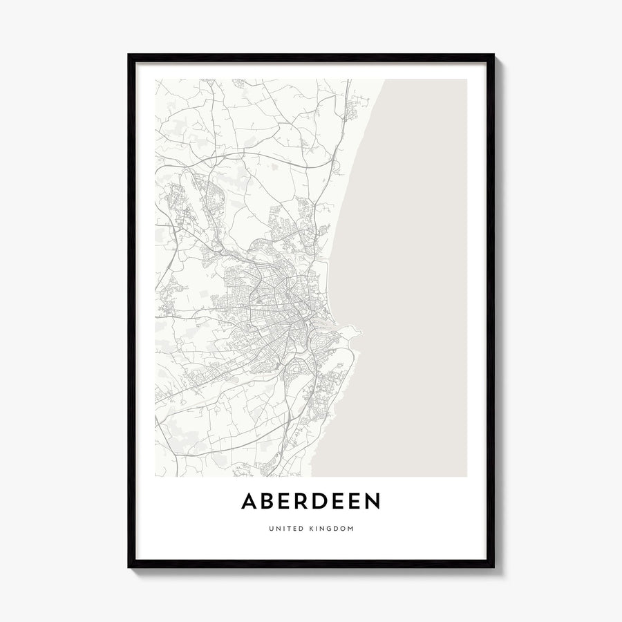 Aberdeen Map Poster, framed poster mockup