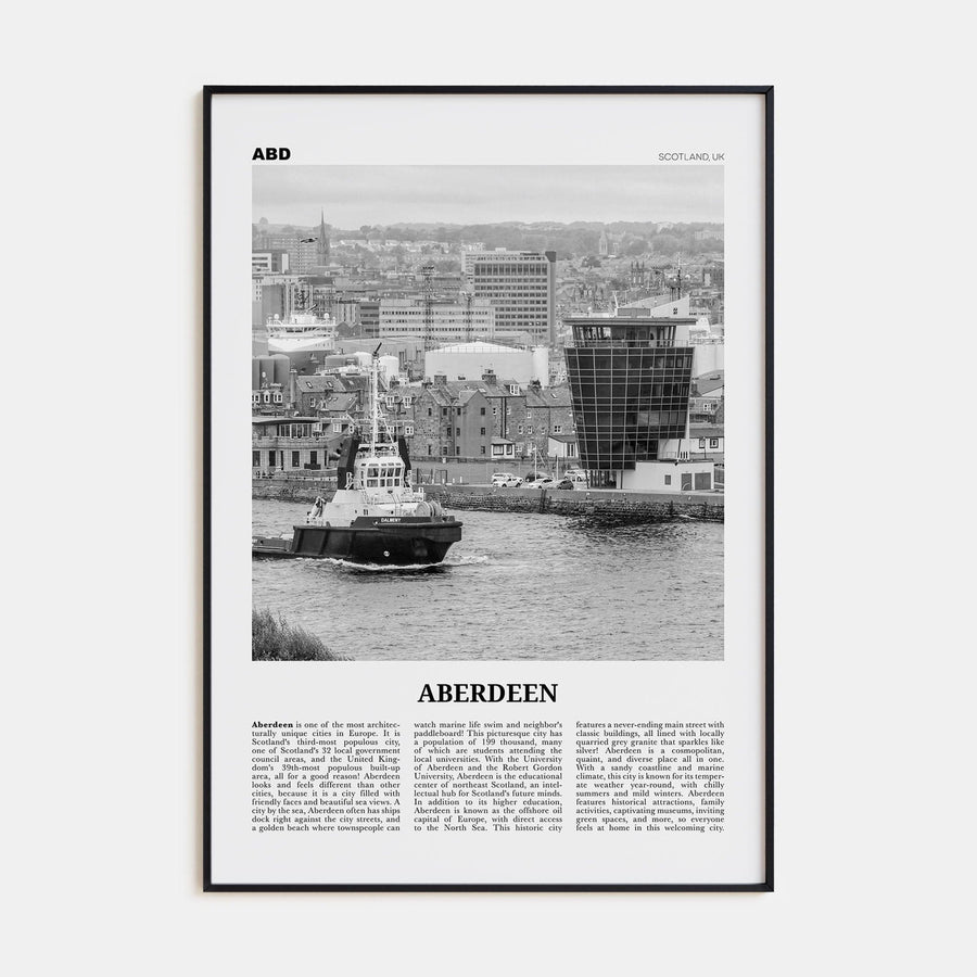 Aberdeen Poster None / 8x12 in Nbourhood Travel B&W Poster