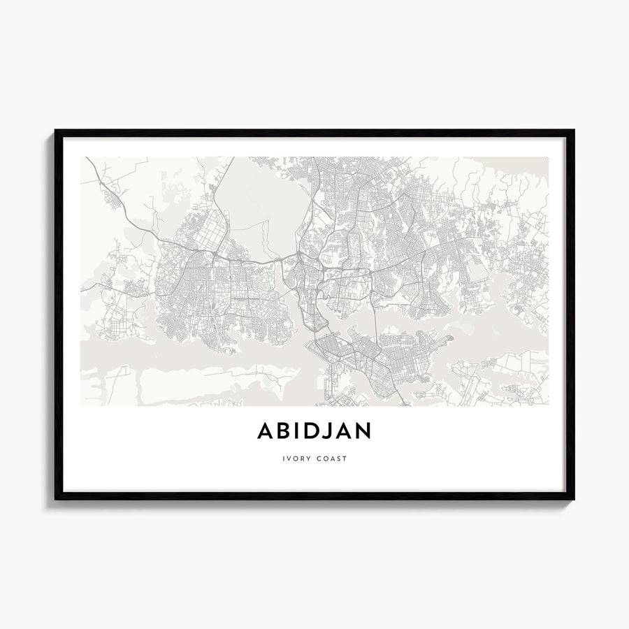 Abidjan Map Poster, framed poster mockup