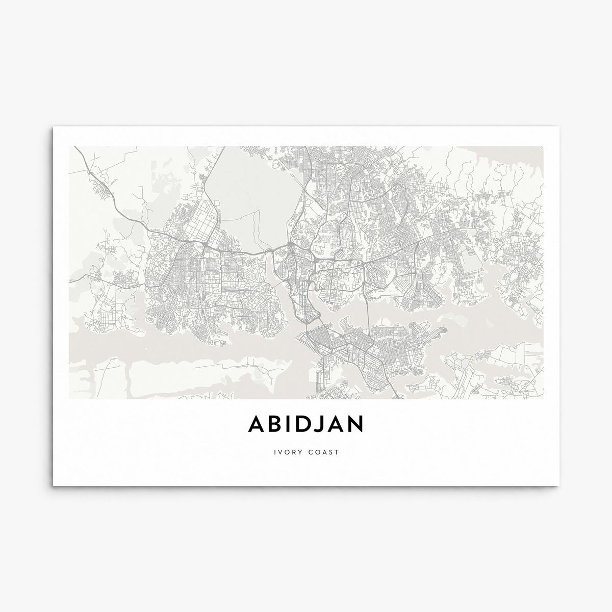 Abidjan Map Poster, print only (unframed)