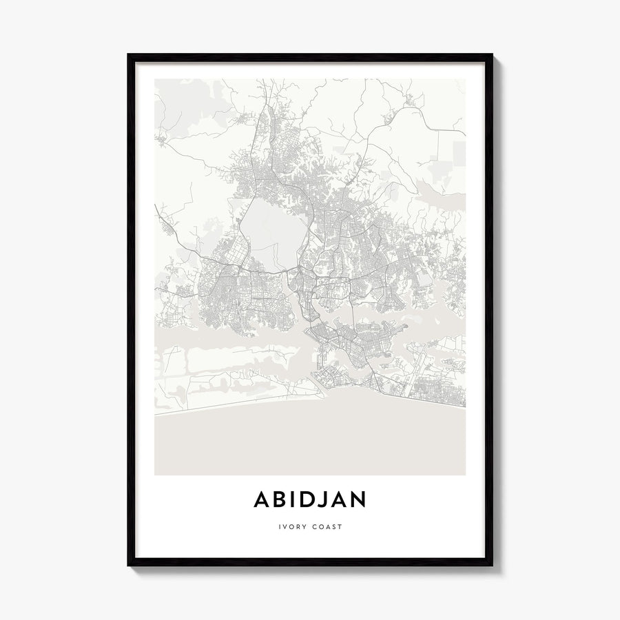Abidjan Map Poster, framed poster mockup