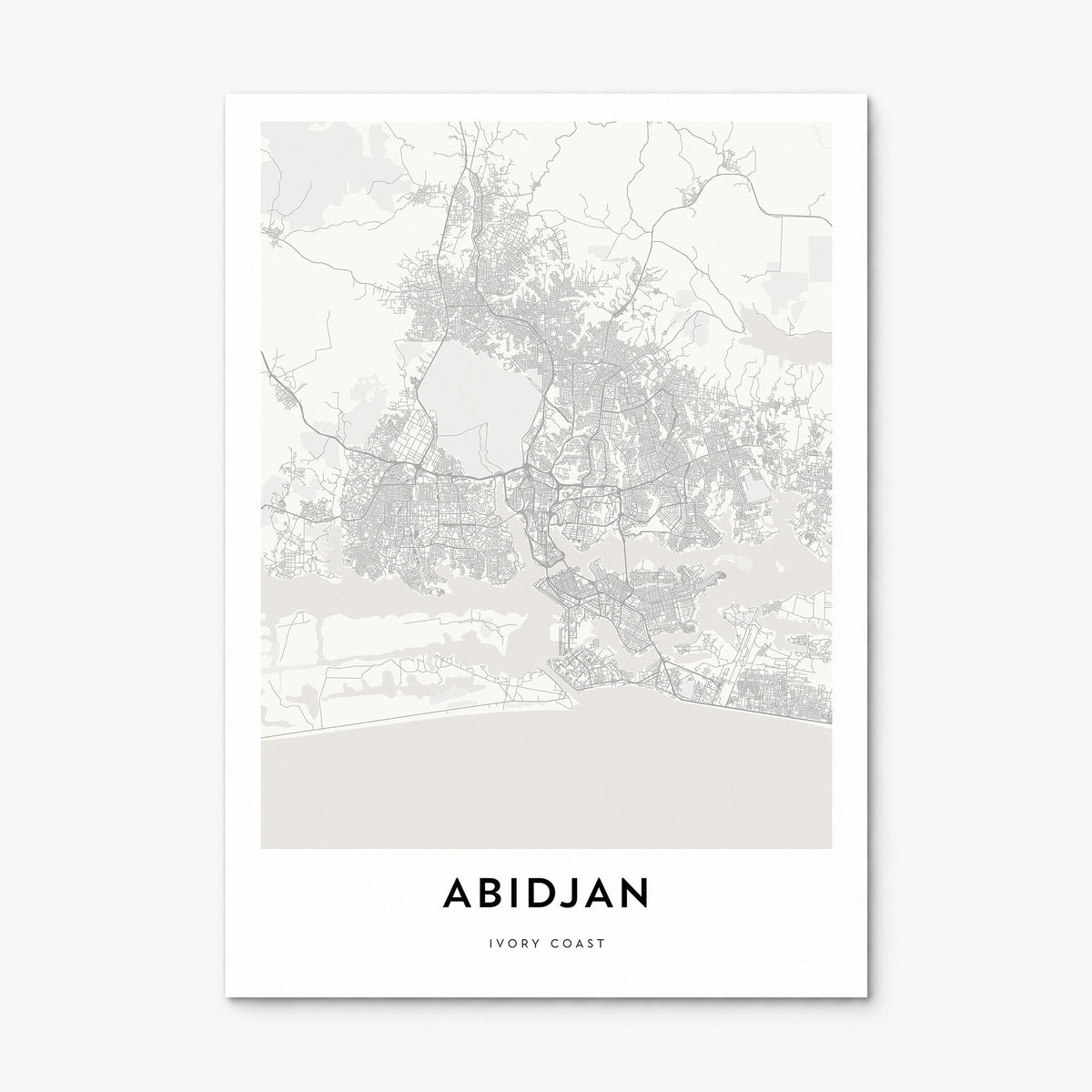 Abidjan Map Poster, print only (unframed)