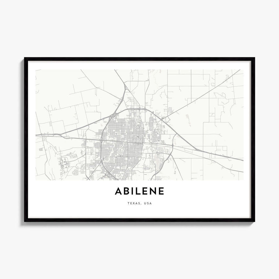 Abilene Map Poster, framed poster mockup