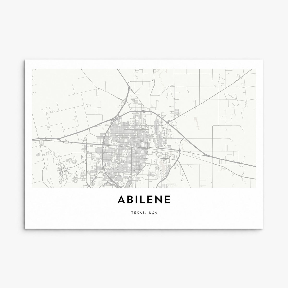 Abilene Map Poster, print only (unframed)