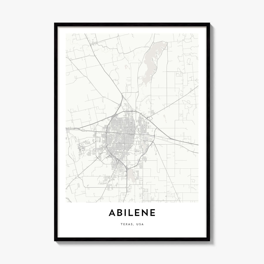 Abilene Map Poster, framed poster mockup