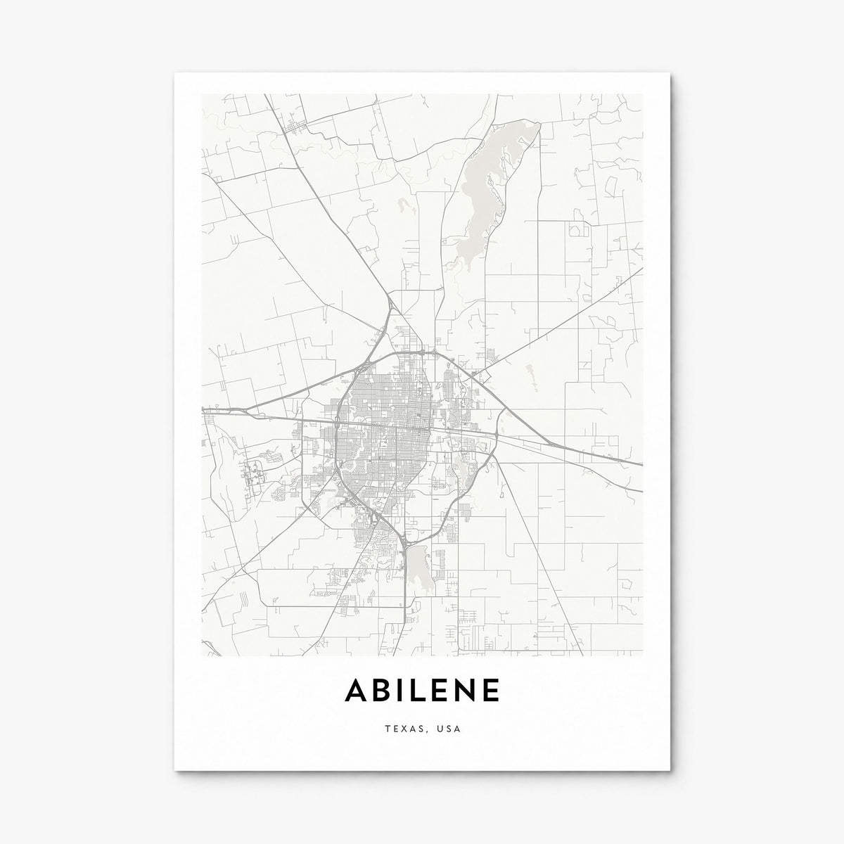 Abilene Map Poster, print only (unframed)