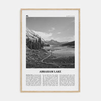 Abraham Lake Poster Natural Wood / 8x12 in Nbourhood Travel B&W Poster