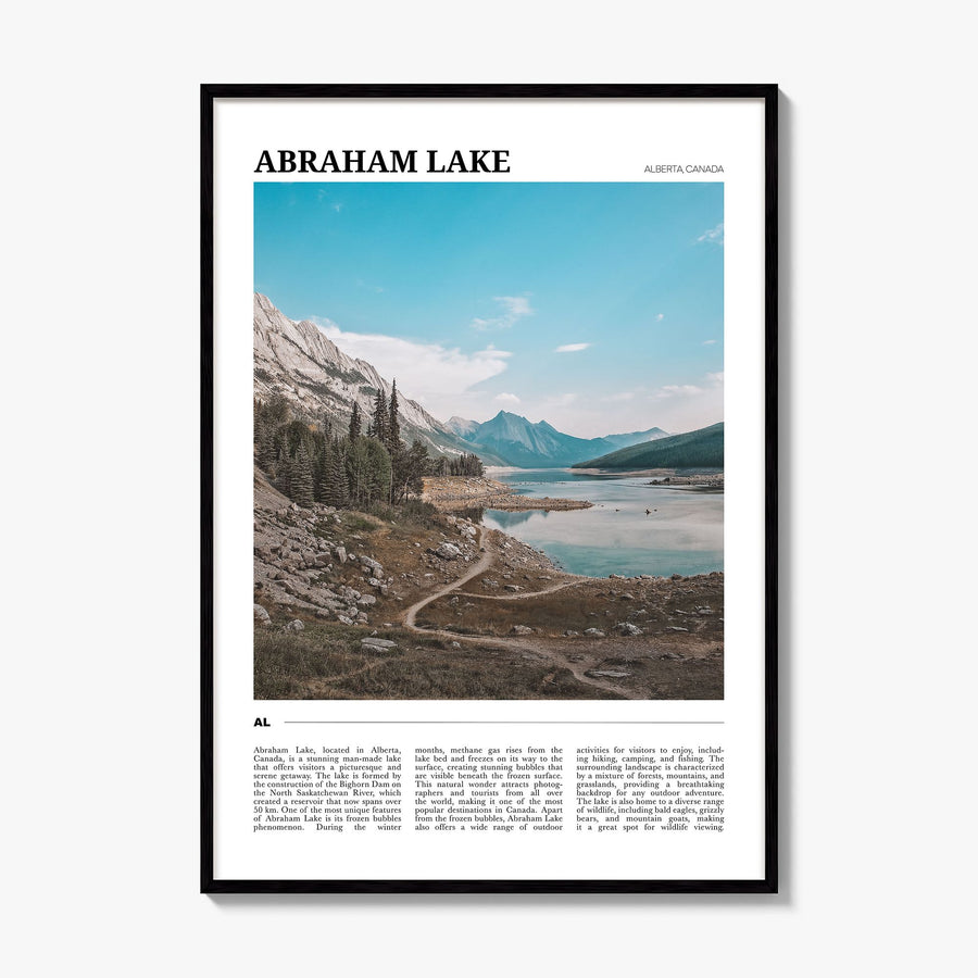 Abraham Lake Travel Poster, framed poster mockup
