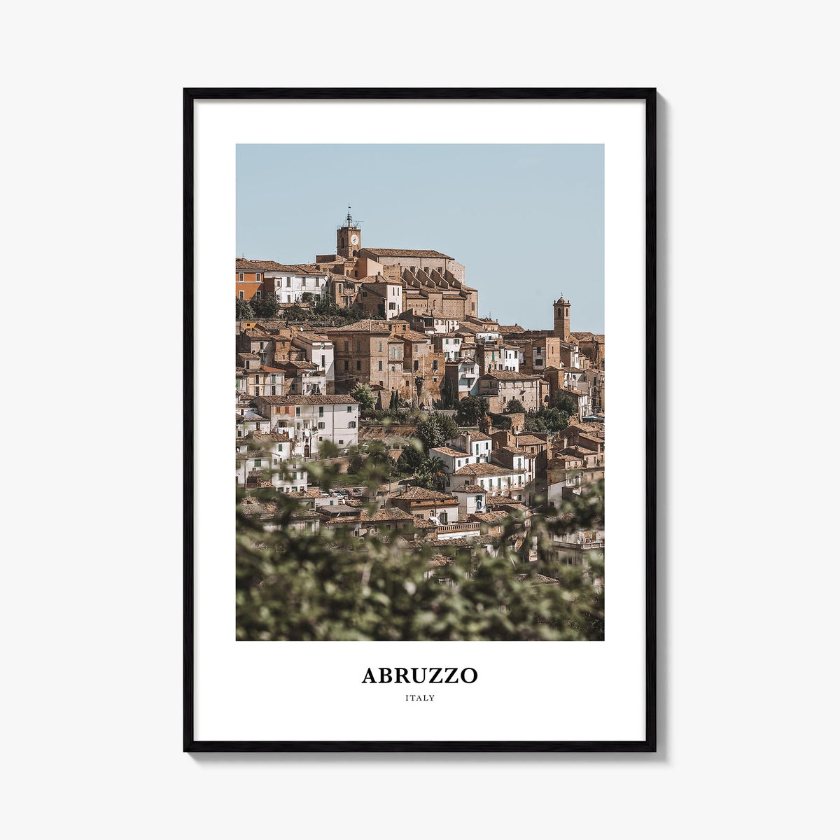 Abruzzo no. 1 colorful classic poster of Italy – vertical wall art, unframed print shown in interior mockup