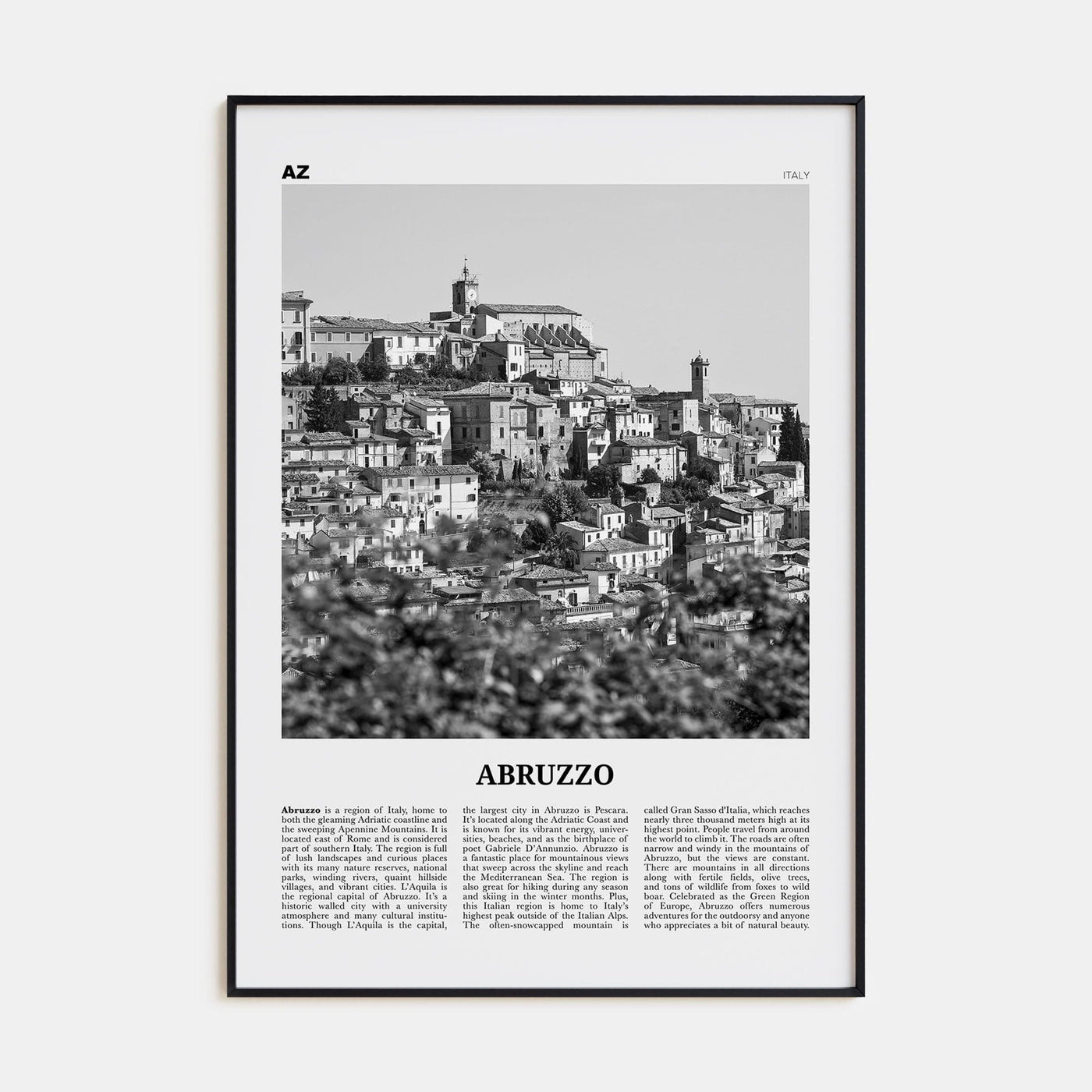 Abruzzo No 2 Poster None / 8x12 in Nbourhood Travel B&W Poster