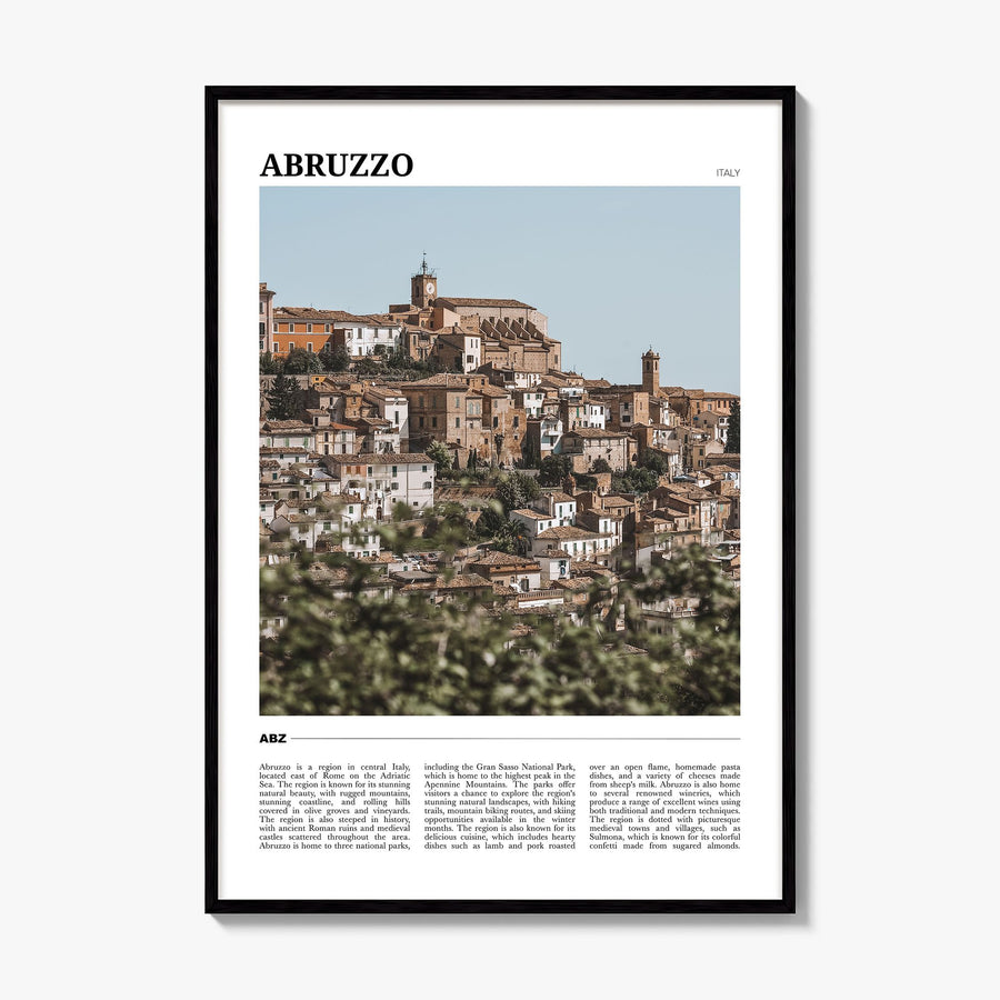 Abruzzo Travel No 1 Poster, framed poster mockup