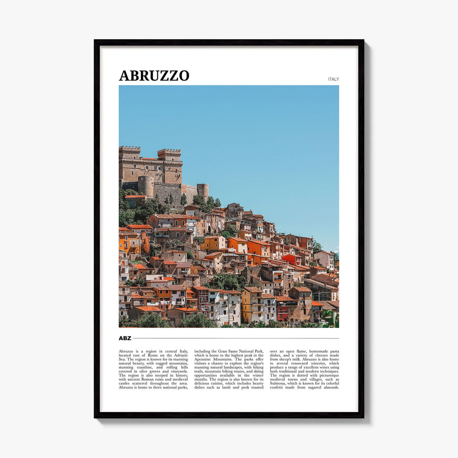 Abruzzo Travel No 2 Poster, framed poster mockup