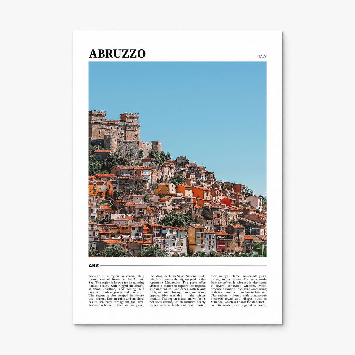 Abruzzo Travel No 2 Poster, print only (unframed)