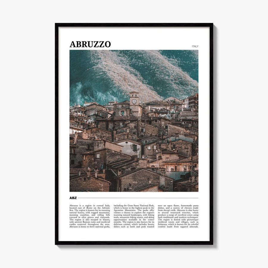 Abruzzo Travel No 3 Poster, framed poster mockup