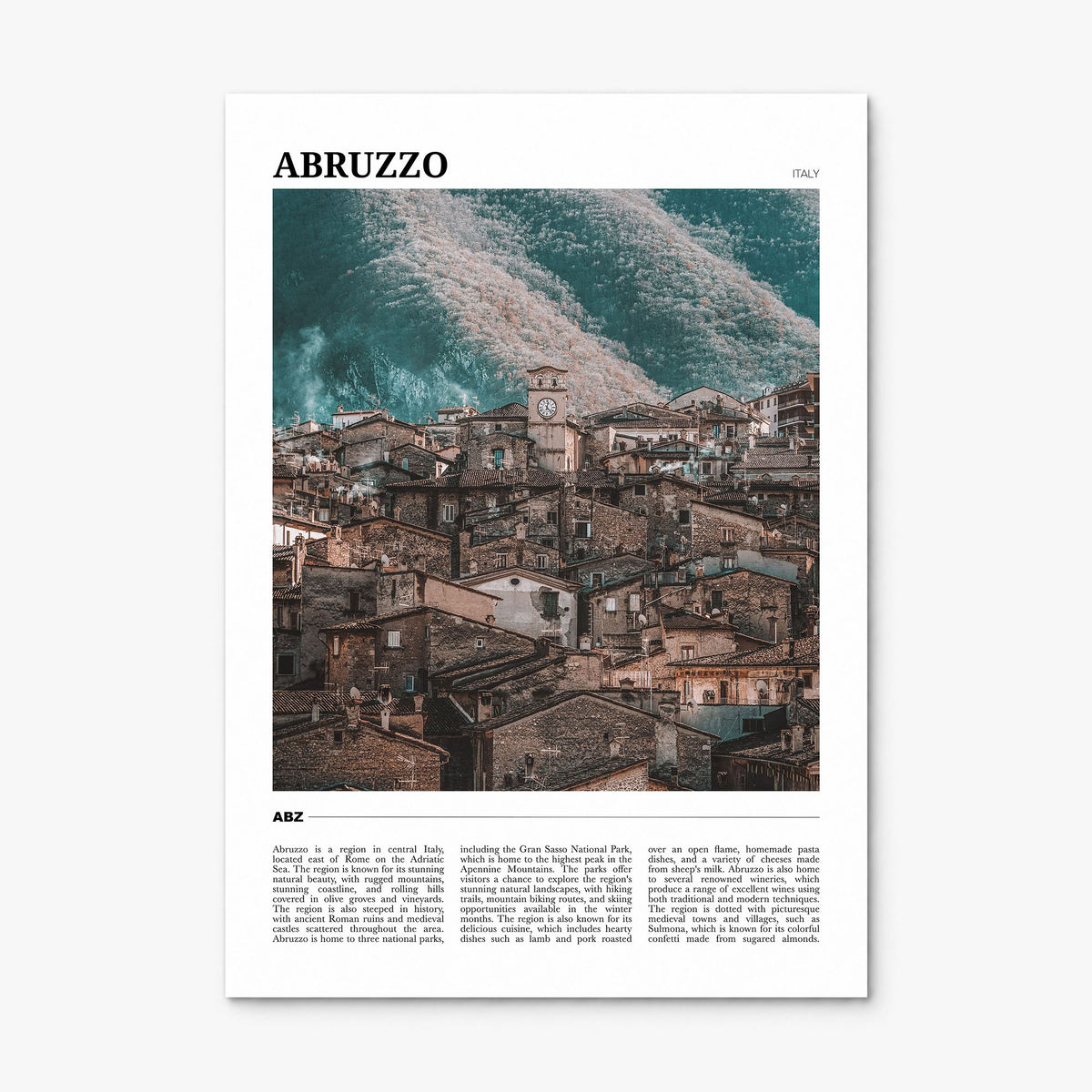 Abruzzo Travel No 3 Poster, print only (unframed)