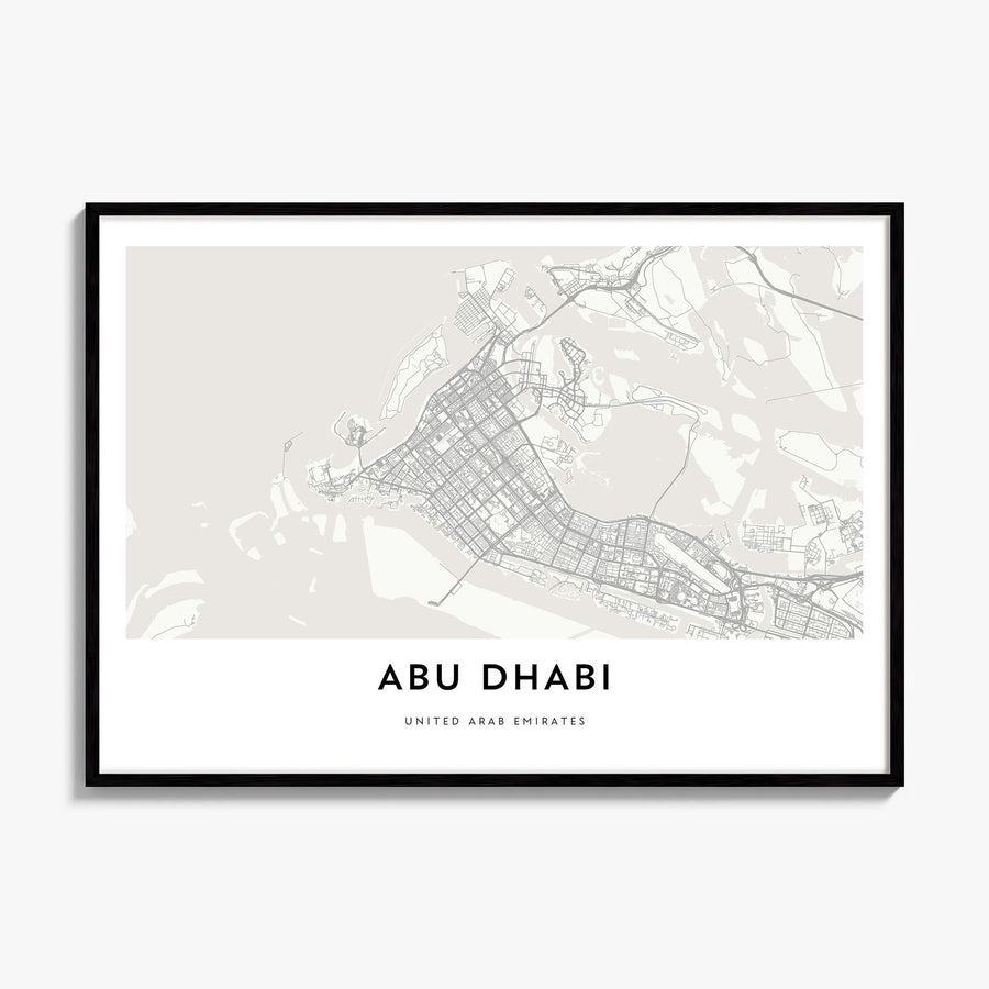 Abu Dhabi Map Poster, framed poster mockup