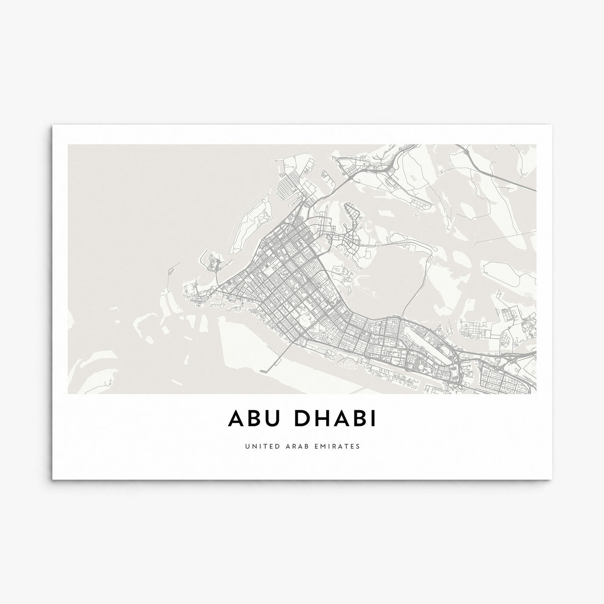 Abu Dhabi Map Poster, print only (unframed)