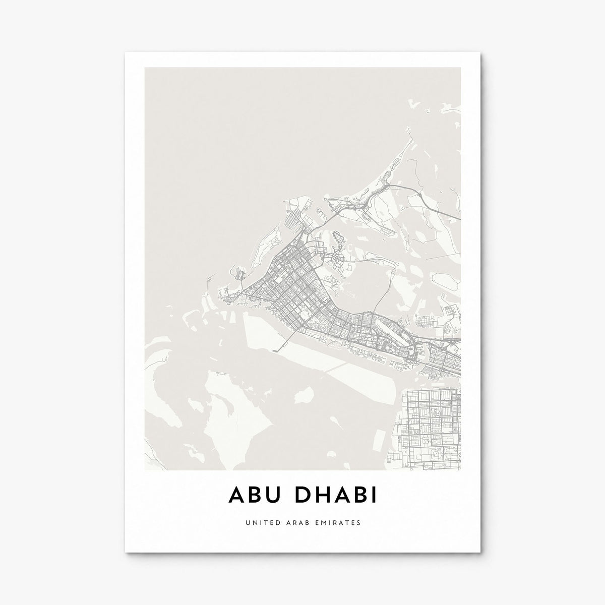 Abu Dhabi Map Poster, print only (unframed)