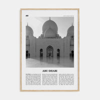 Abu Dhabi Poster Natural Wood / 8x12 in Nbourhood Travel B&W Poster