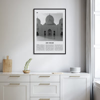 Abu Dhabi Poster Nbourhood Travel B&W Poster