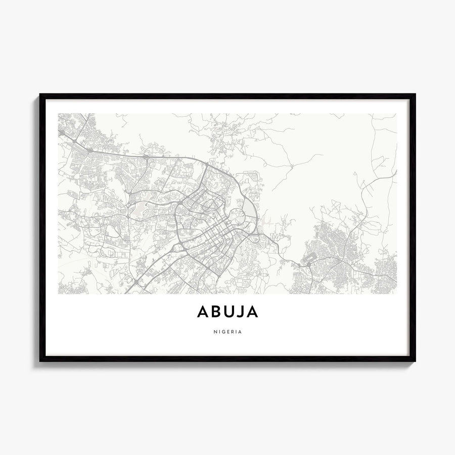 Abuja Map Poster, framed poster mockup