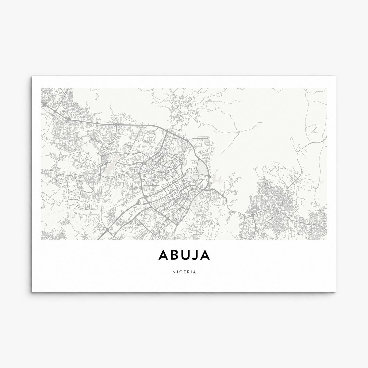 Abuja Map Poster, print only (unframed)