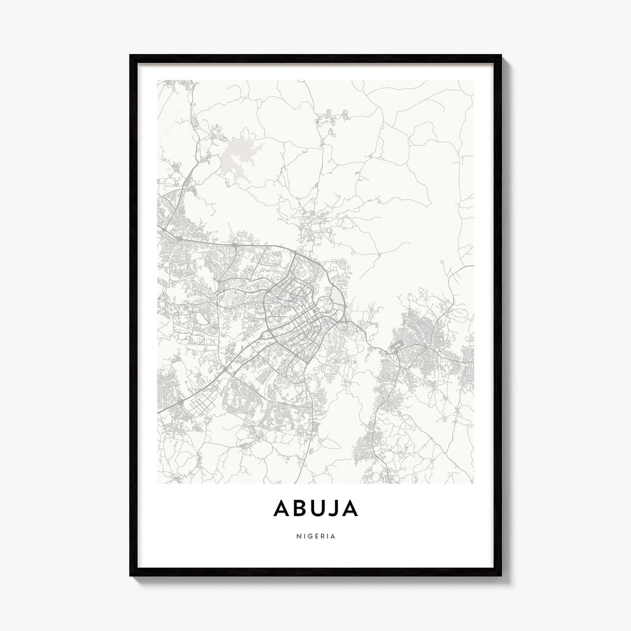 Abuja Map Poster, framed poster mockup