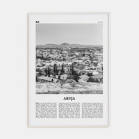 Abuja Poster White Wood / 8x12 in Nbourhood Travel B&W Poster