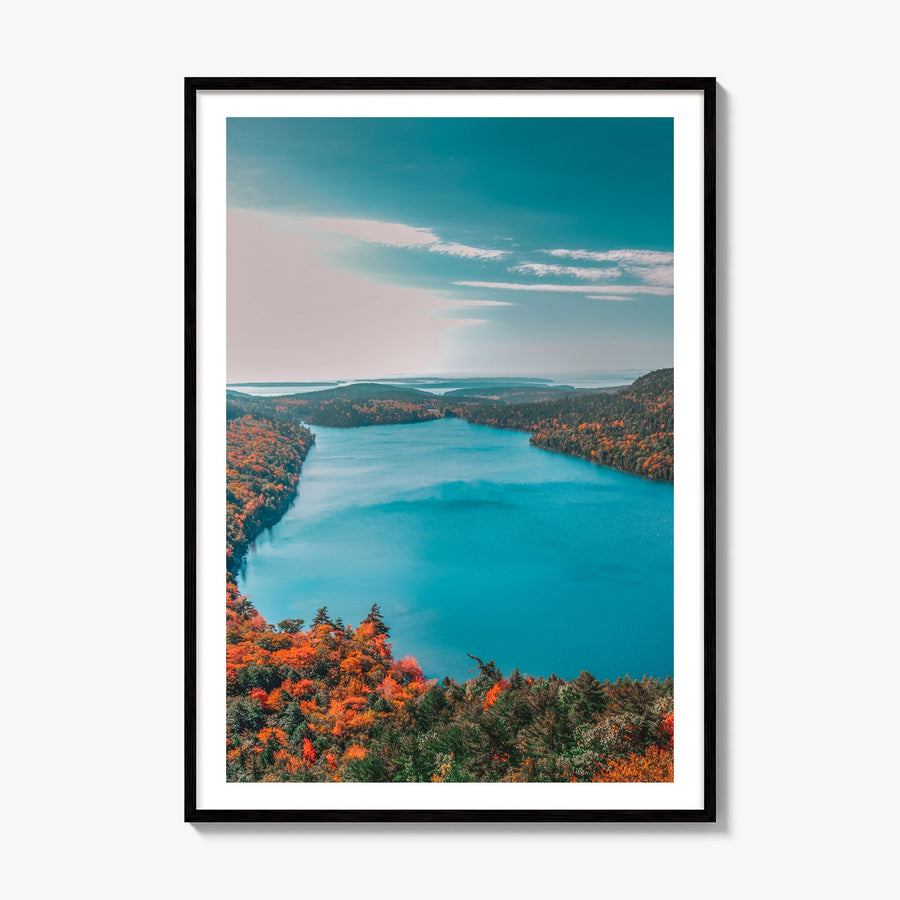 Acadia National Park Photo Poster, framed poster mockup, white border