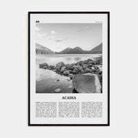 Acadia National Park Poster Black Wood / 8x12 in Nbourhood Travel B&W Poster