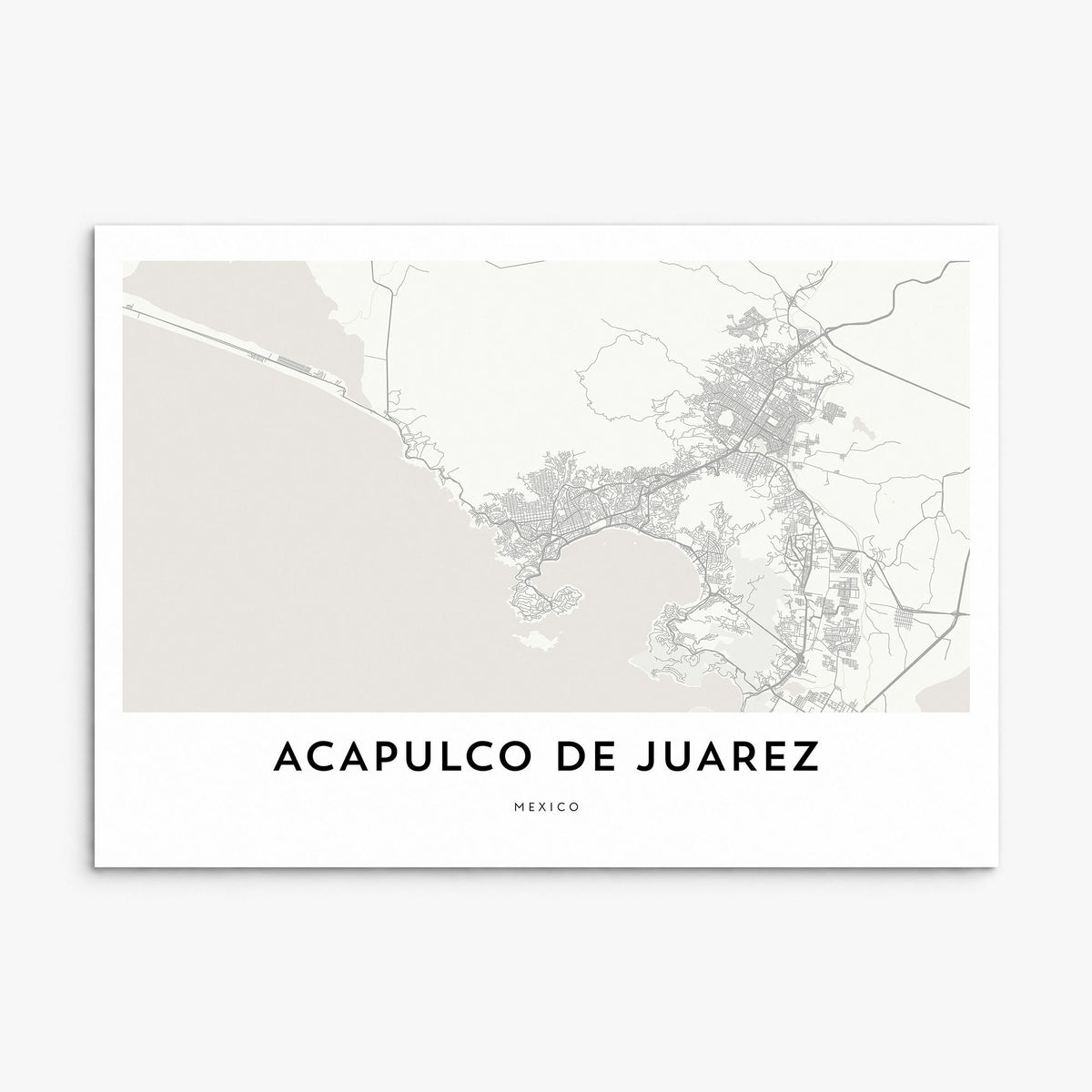 Acapulco Map Poster, print only (unframed)