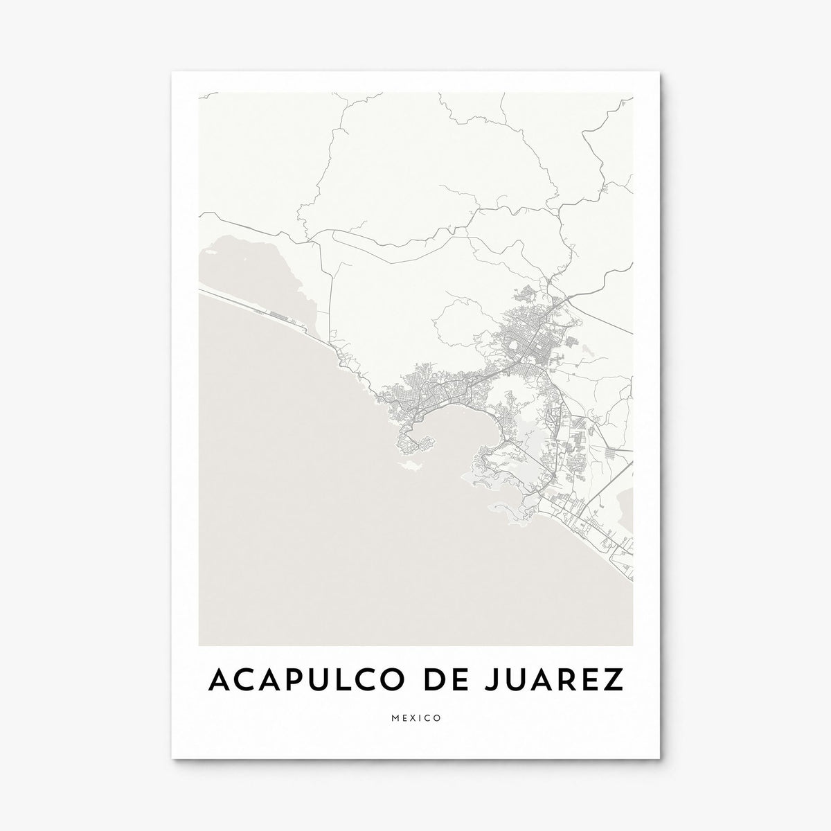 Acapulco Map Poster, print only (unframed)