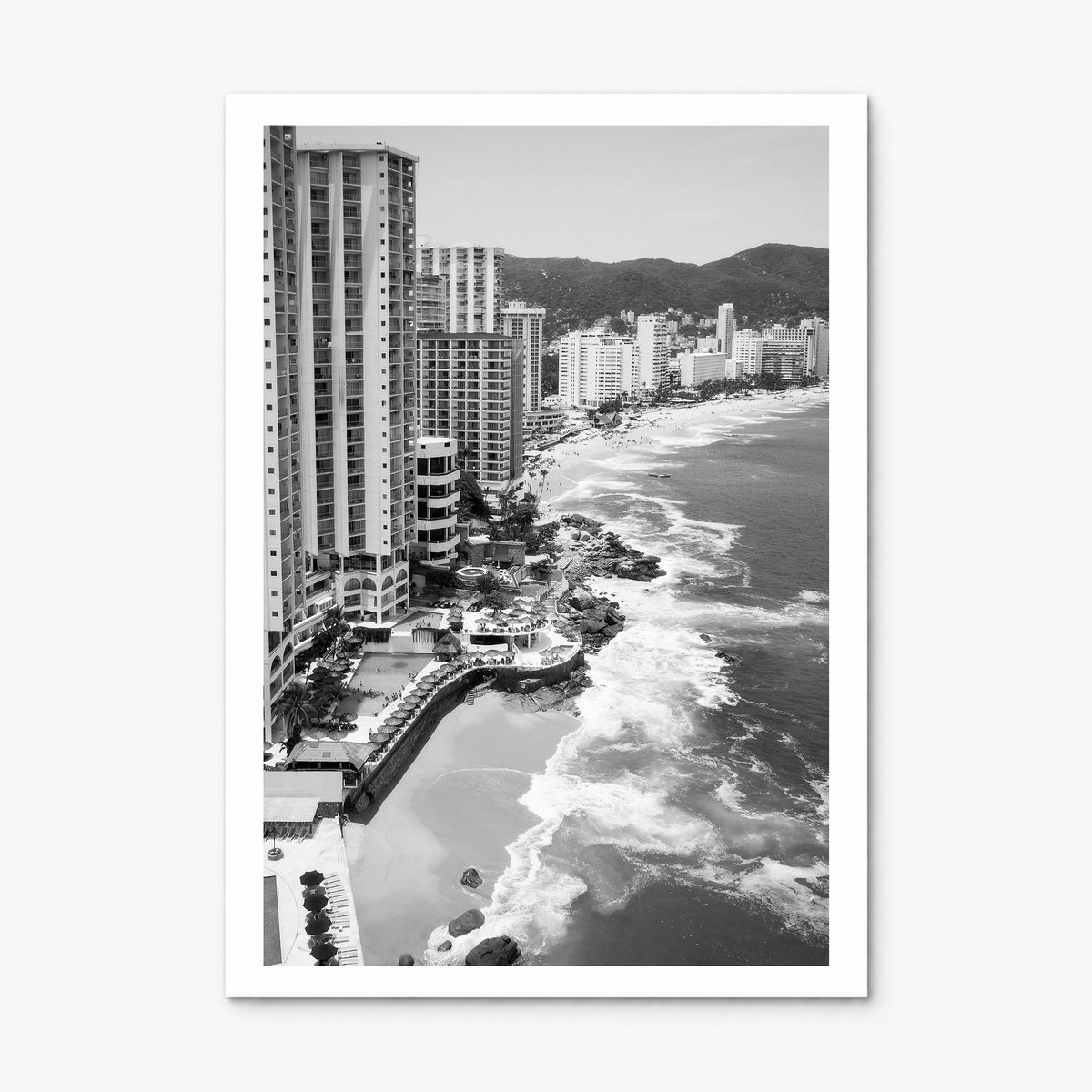 Acapulco Photo Poster, print only (unframed), white border